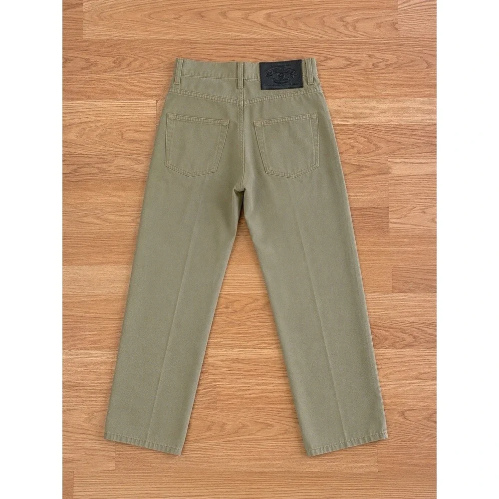 VTG 90s Armani Jeans True Blue Khaki Straight Leg Button Fly Italy 29x31 Baggy